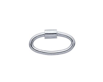 Solid Sterling Silver 17mm Oval Carabiner Clasp Lock