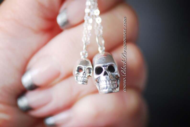 Skull Necklace Solid 925 Sterling Silver Pendant Insurance Included image 6