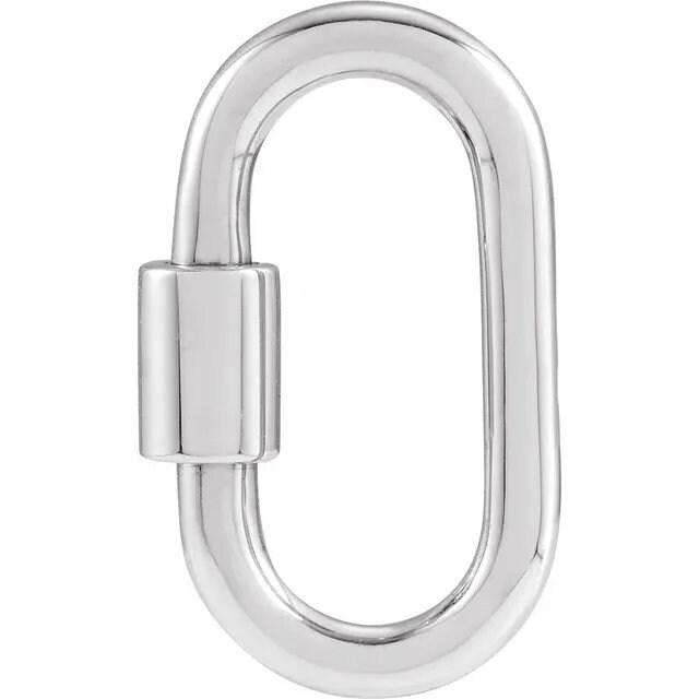 Sterling Silver 22x12 Mm Carabiner Locking Clasp, Connector
