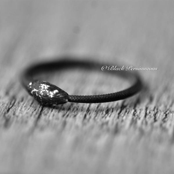 Solid 925 Sterling Silver Hand Oxidized Ouroboros Snake Serpent Ring