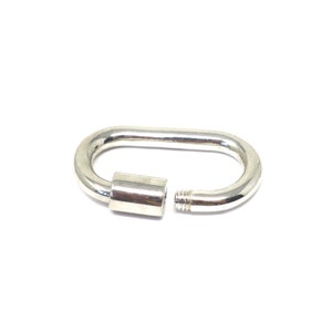 Sterling Silver 22x12 mm Carabiner Locking Clasp, Connector, Fastener