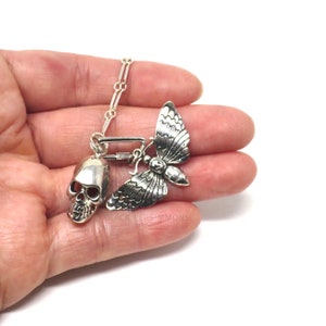 Skull Necklace Solid 925 Sterling Silver Pendant Insurance Included image 5