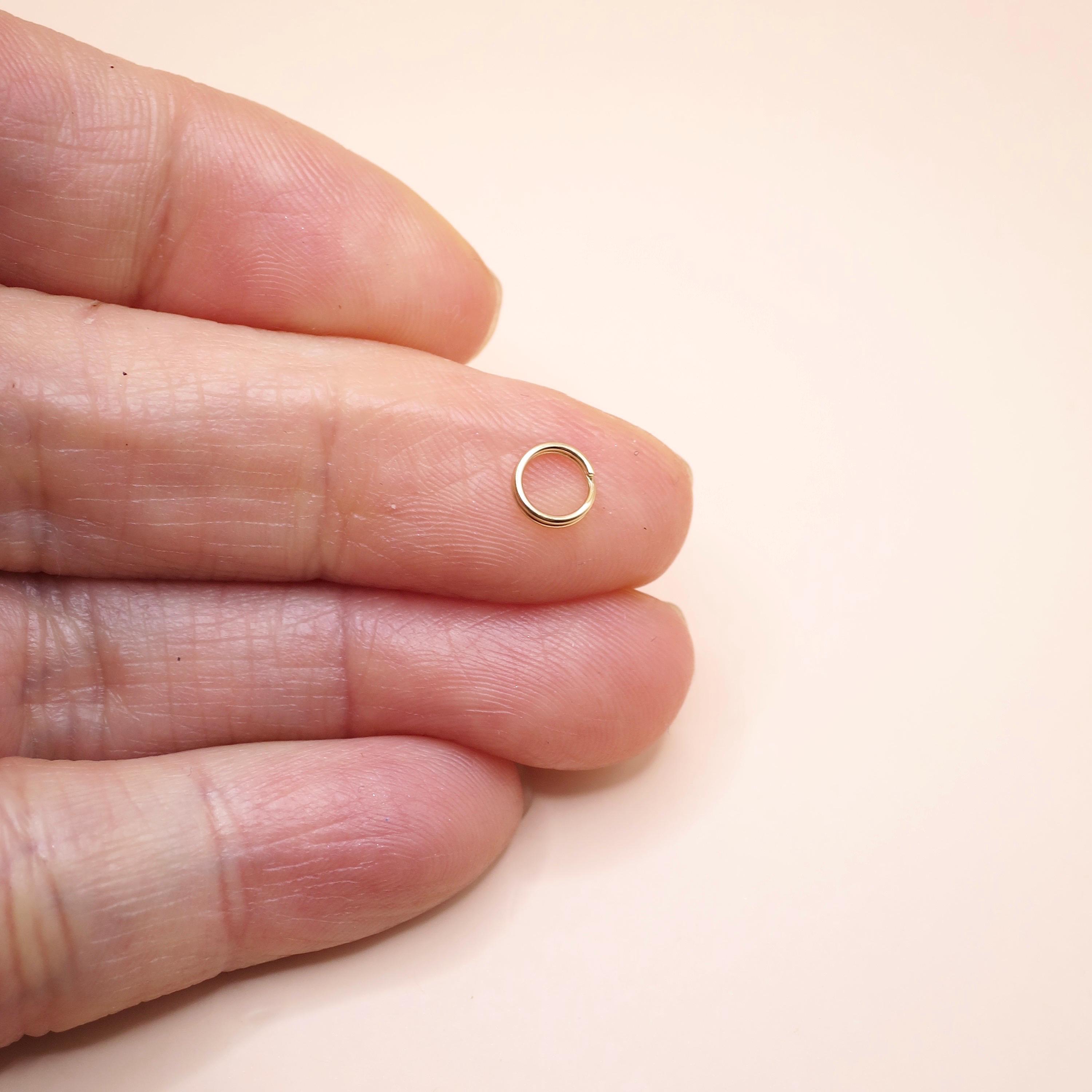 5mm 14k Solid Gold Split Jump Ring – 24 Gauge, Round, For Jewelry Making (Yellow Or White)