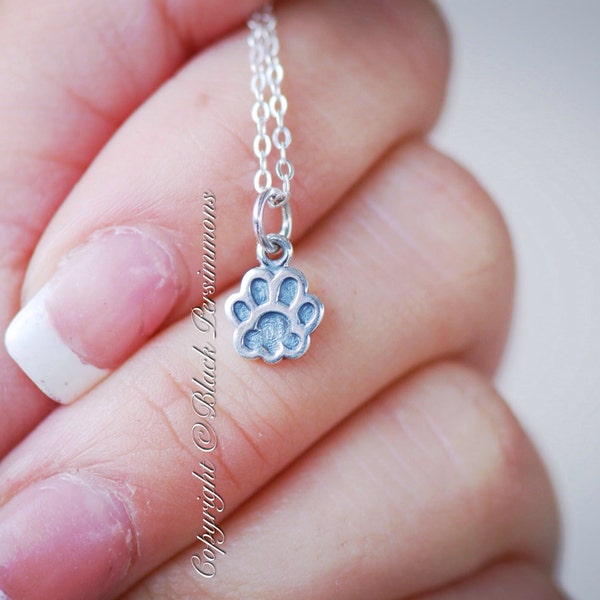 Dog Paw Print Necklace - Solid 925 Sterling Silver Charm - Insurance Included