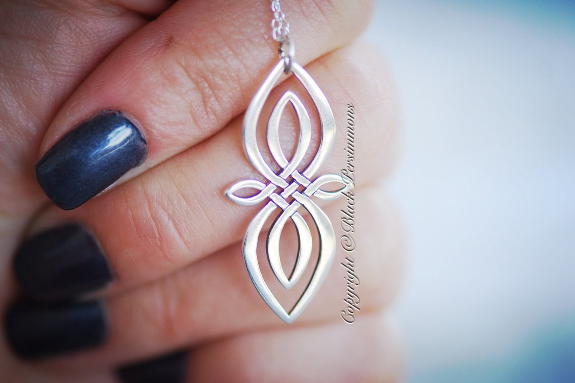 Celtic Knot Infinity Necklace Solid 925 Sterling Silver Etsy