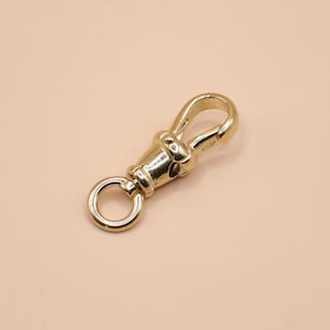 14K Yellow Gold Antique Style Swivel Dog Clip, Lobster Clasp, Albert Style Clip