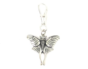 Luna Moth Anhänger - Massiv 925 Sterling Silber - Versicherung inbegriffen