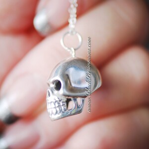 Skull Necklace Solid 925 Sterling Silver Pendant Insurance Included image 3