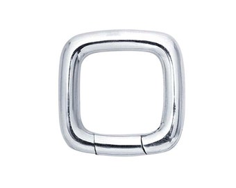 Solid Sterling Silver Square Push Clasp Lock 21mm (0.827")