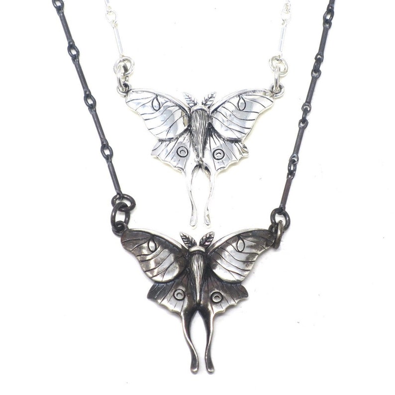 Luna Moth Necklace Solid 925 Sterling Silver Insurance Included image 9