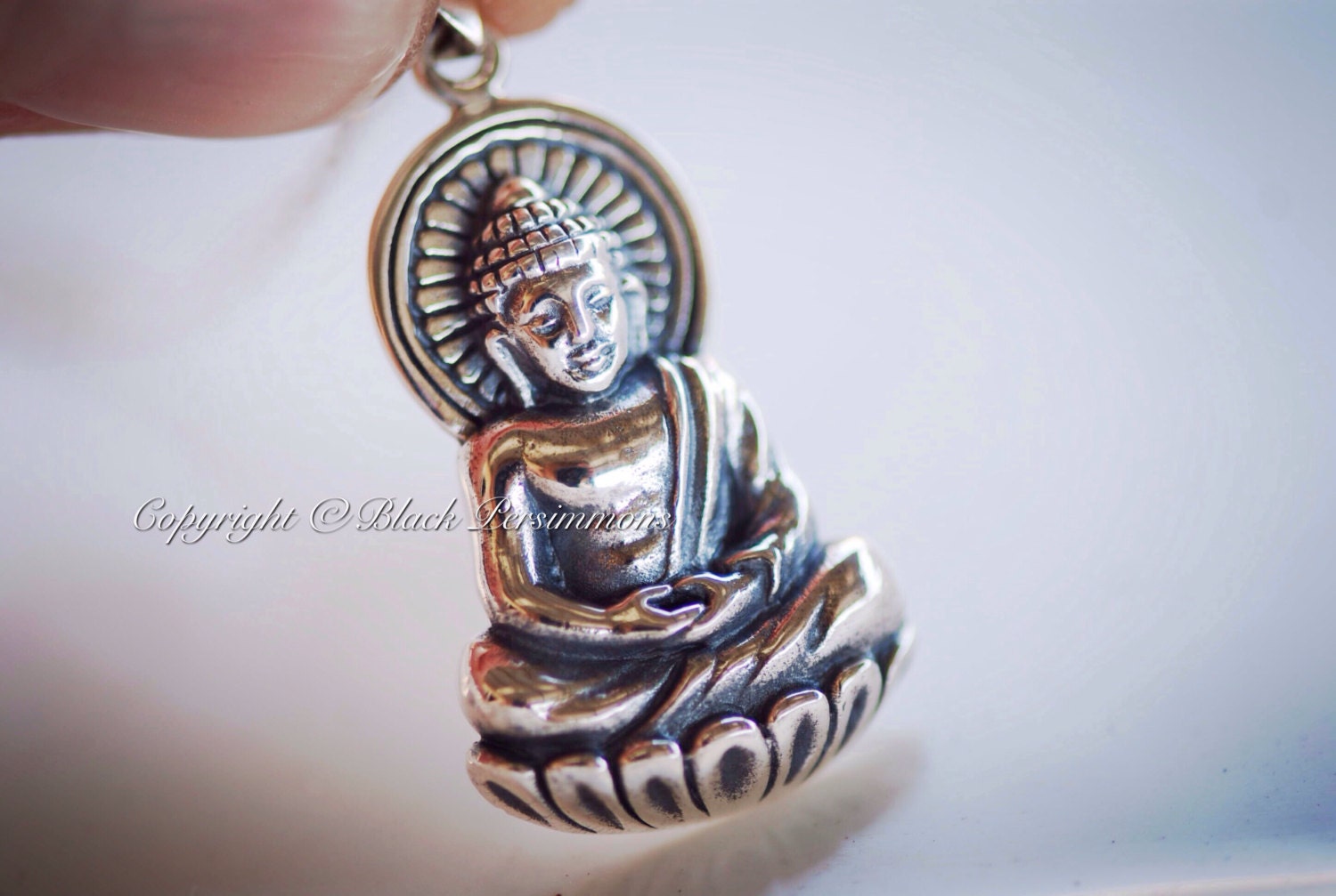 Shakyamuni Buddha Necklace Solid 925 Sterling Silver Gautama - Etsy