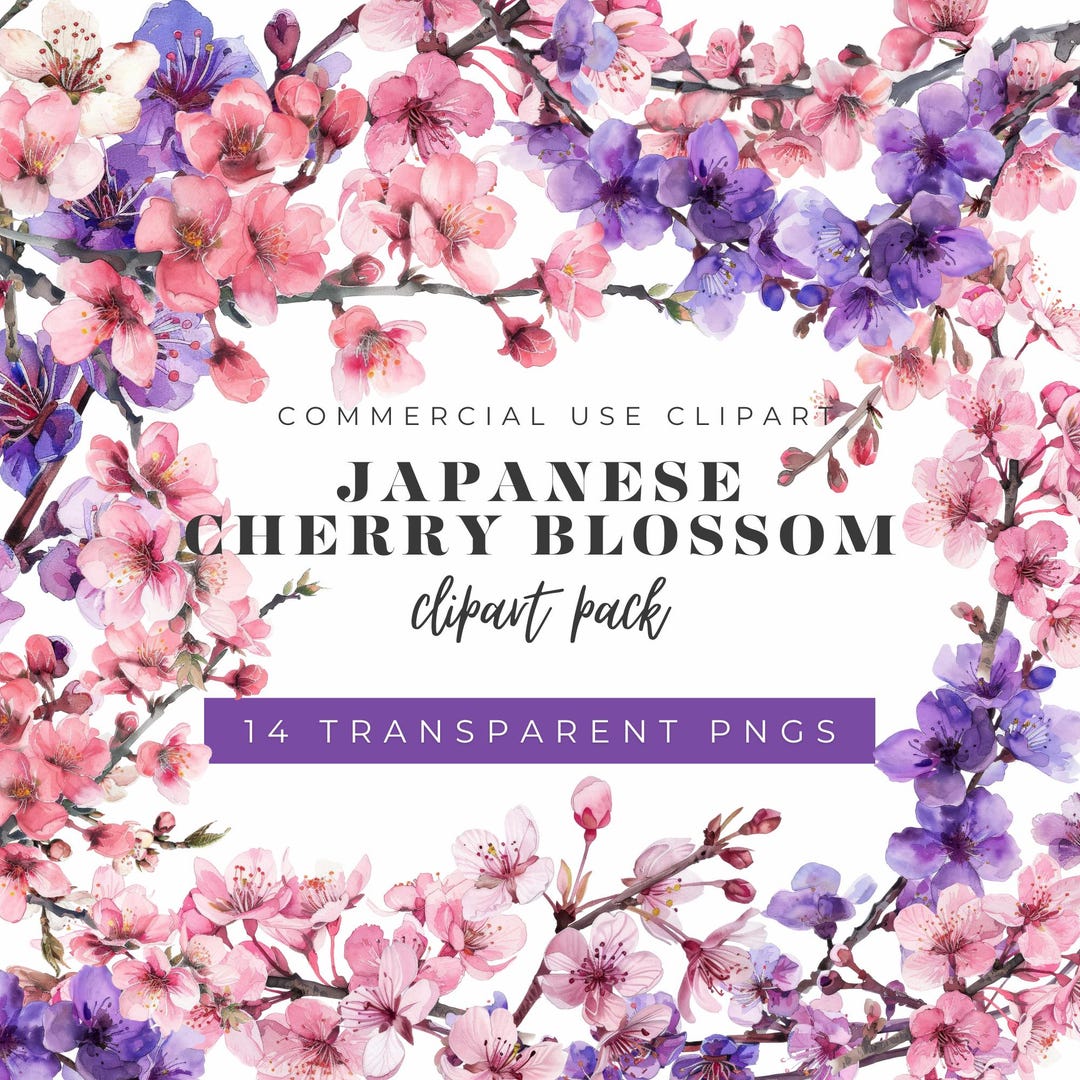 Japanese Sakura Cherry Blossom Clipart Transparent PNG Files for Junk ...