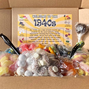 1940s Sweets Gift Box, Retro English Candy Collection