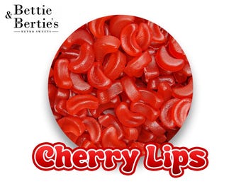 Cherry Lips Sweets, Retro English Candy, Dairy & Gluten Free