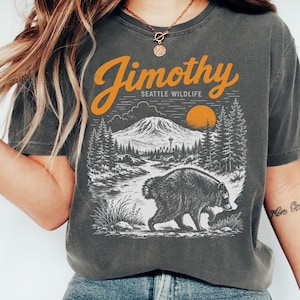 Camiseta Jimothy Raccoon, Camiseta viral de guaxinim de Seattle, Camiseta engraçada Round King, Vida selvagem vintage do noroeste do Pacífico, Camiseta Comfort Colors