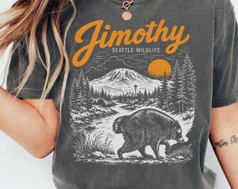Jimothy Raccoon Shirt, Viral Seattle Raccoon Tee, Funny Round King T Shirt, Vintage Pacific Northwest Wildlife, Comfort Colors Tee