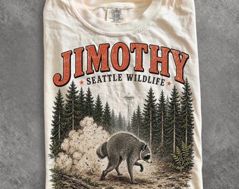 Jimothy Raccoon Shirt, Viral Seattle Raccoon Tee, Funny Round King T Shirt, Vintage Pacific Northwest Wildlife Comfort Colors Tee