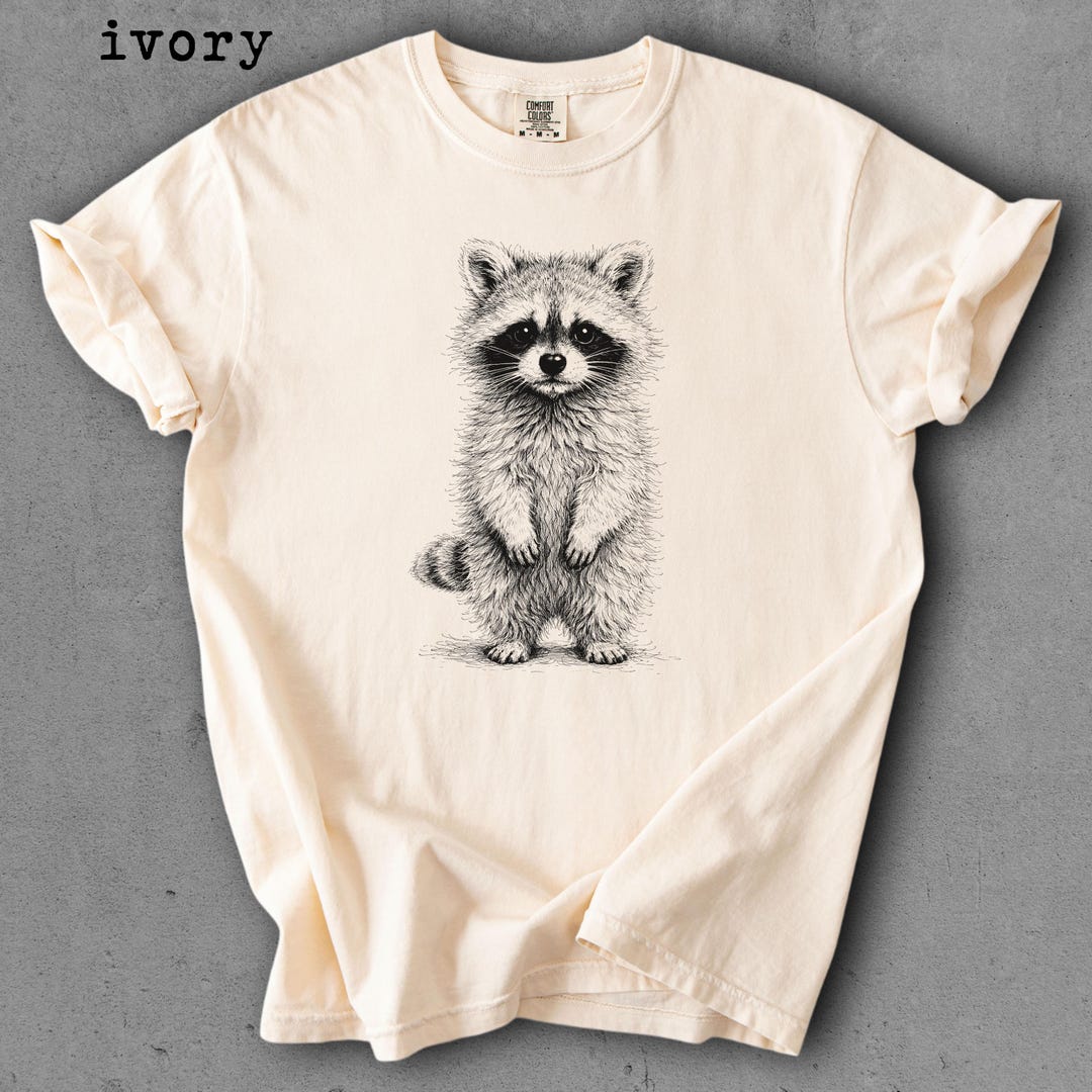 Comfort Colors® Raccoon Sketch Shirt, Hand-drawn Raccoon Shirt, Raccoon ...