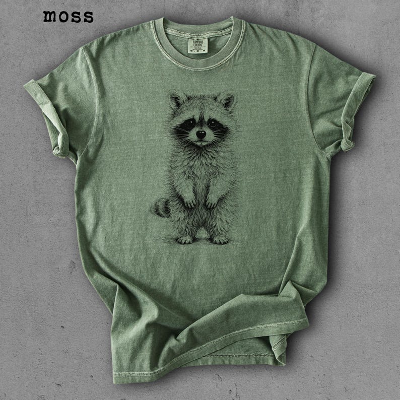 Comfort Colors® Raccoon Sketch Shirt, Hand-drawn Raccoon Shirt, Raccoon ...