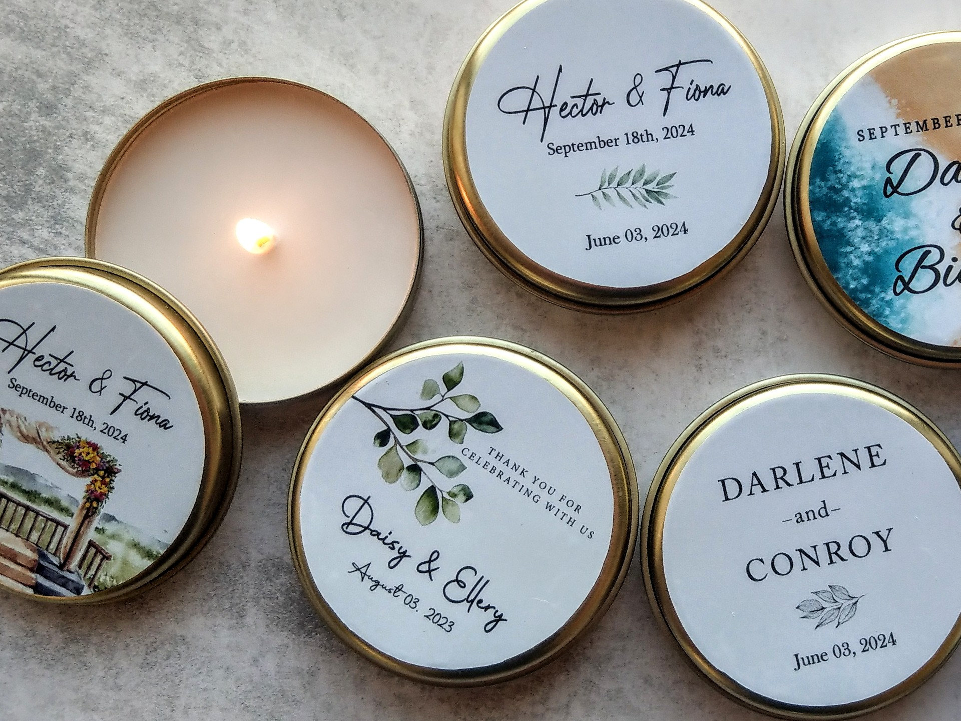 Personalized Wedding Favor Candles: Bulk Custom Guest Gifts