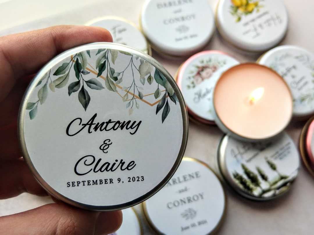 Personalized Scented Tin Candle: Custom Wedding Favors - Etsy