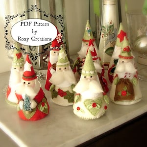 PDF felt sewing PATTERN printable pattern Santa Christmas ornaments felt pattern instant download great gift or christmas decor