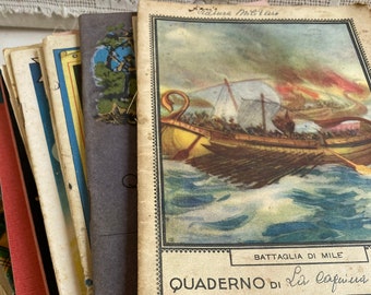 Vintage Italian school notebooks exercise books BUNDLES