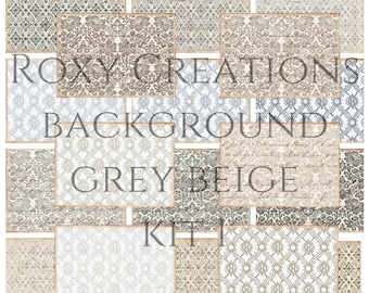 Printable background journal pages biege and grey kit 1