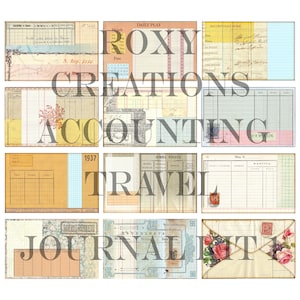 Druckbare antike Ephemera JOURNAL CARDS kit 1