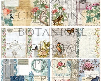 Botanical printable digital kit 1 Journal pages