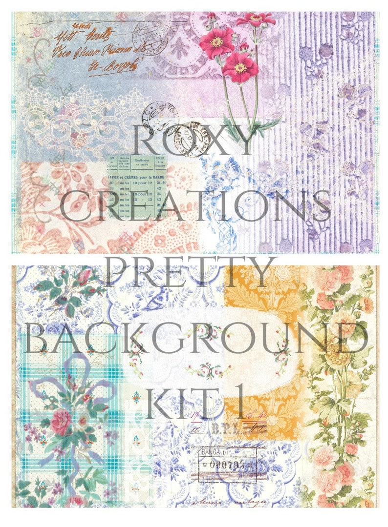 Printable pretty background pages kit 1
