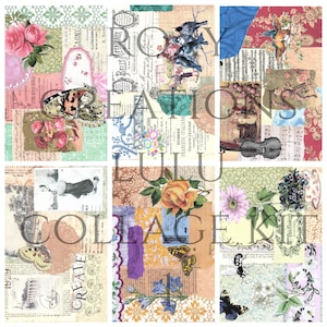 Printable Lulu collage pages and tags kit 1