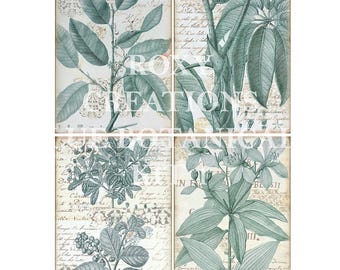 Printable digital Blue botanicals Journal pages kit 1