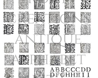 アメリカ　アンティーク　印刷用アルファベットレタリング レタリング タイポグラフィ 小文字 （Lower case