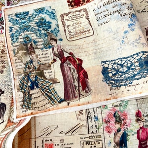 Pagine di tessuto miste A4 Roxy Creations con emblemi italiani, donne e sfondi in cotone o lino SET DA 3 O 6