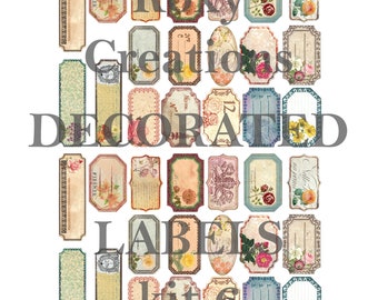 Digital printable decorated labels kit 7