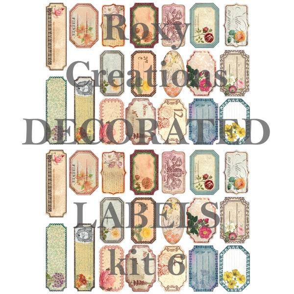 Digital printable decorated labels kit 7