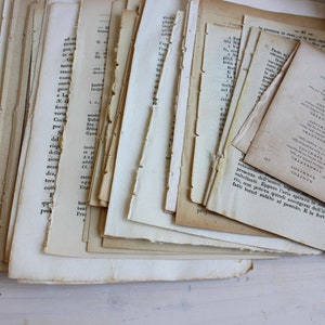 100 pce Super antique book page bundle 1800s image 4