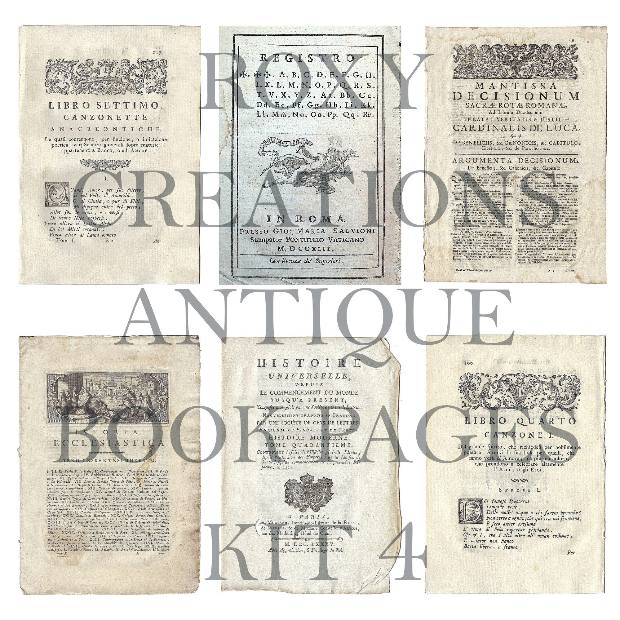 Printable Antique Book Pages Kit 4 - Etsy