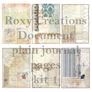 Document style printable digital plain Journal pages kit 1