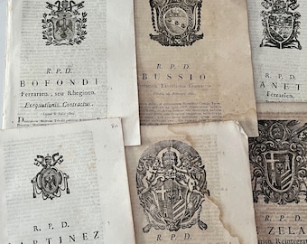 Bundle of 8 Antique ecclesiastical Judicial Acts 1700s to 1800s Documents Rag Paper