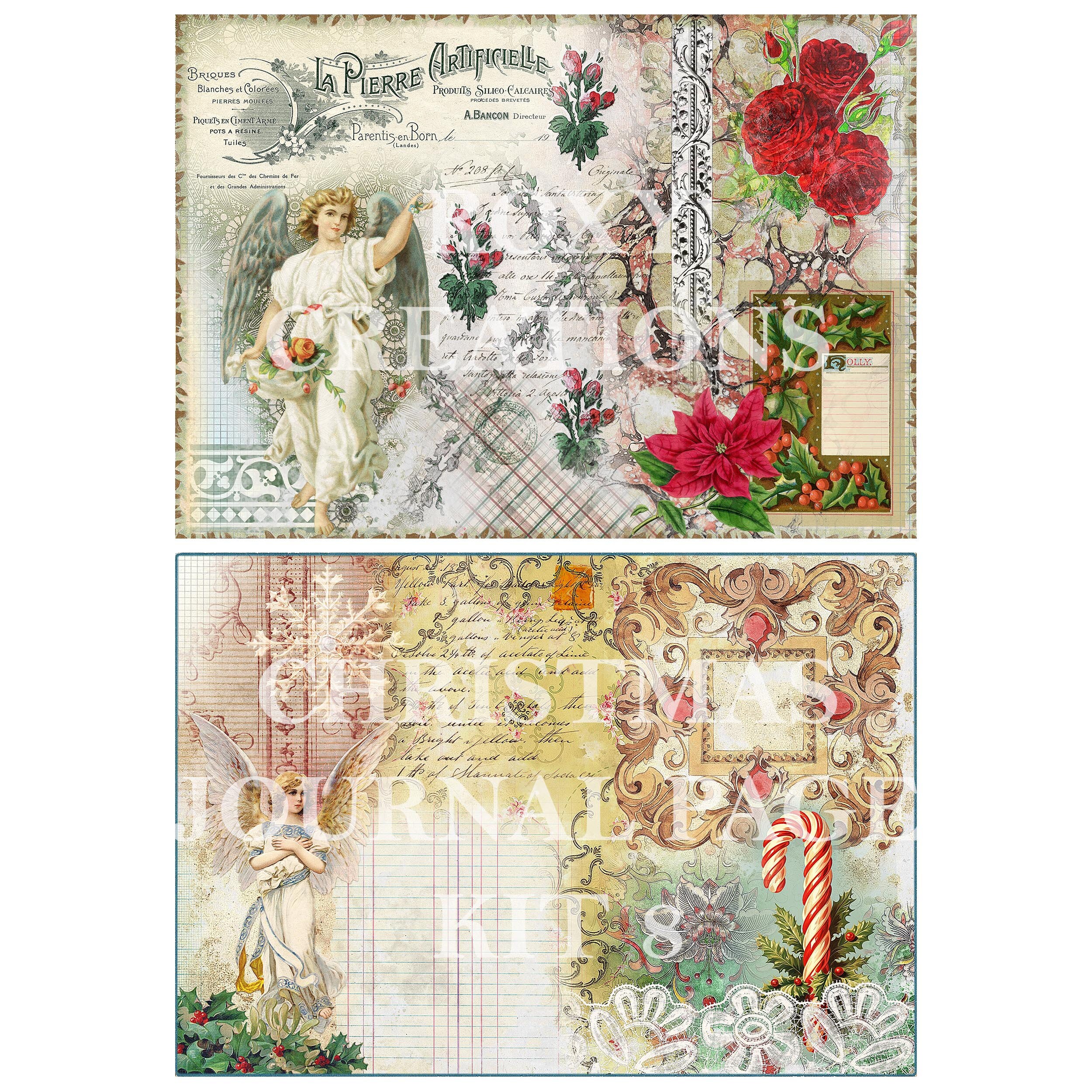 Printable Christmas Junk Journal Pages Kit 8 - Etsy