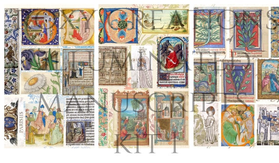 Printable Illuminated Manuscript Kit 1 - Etsy