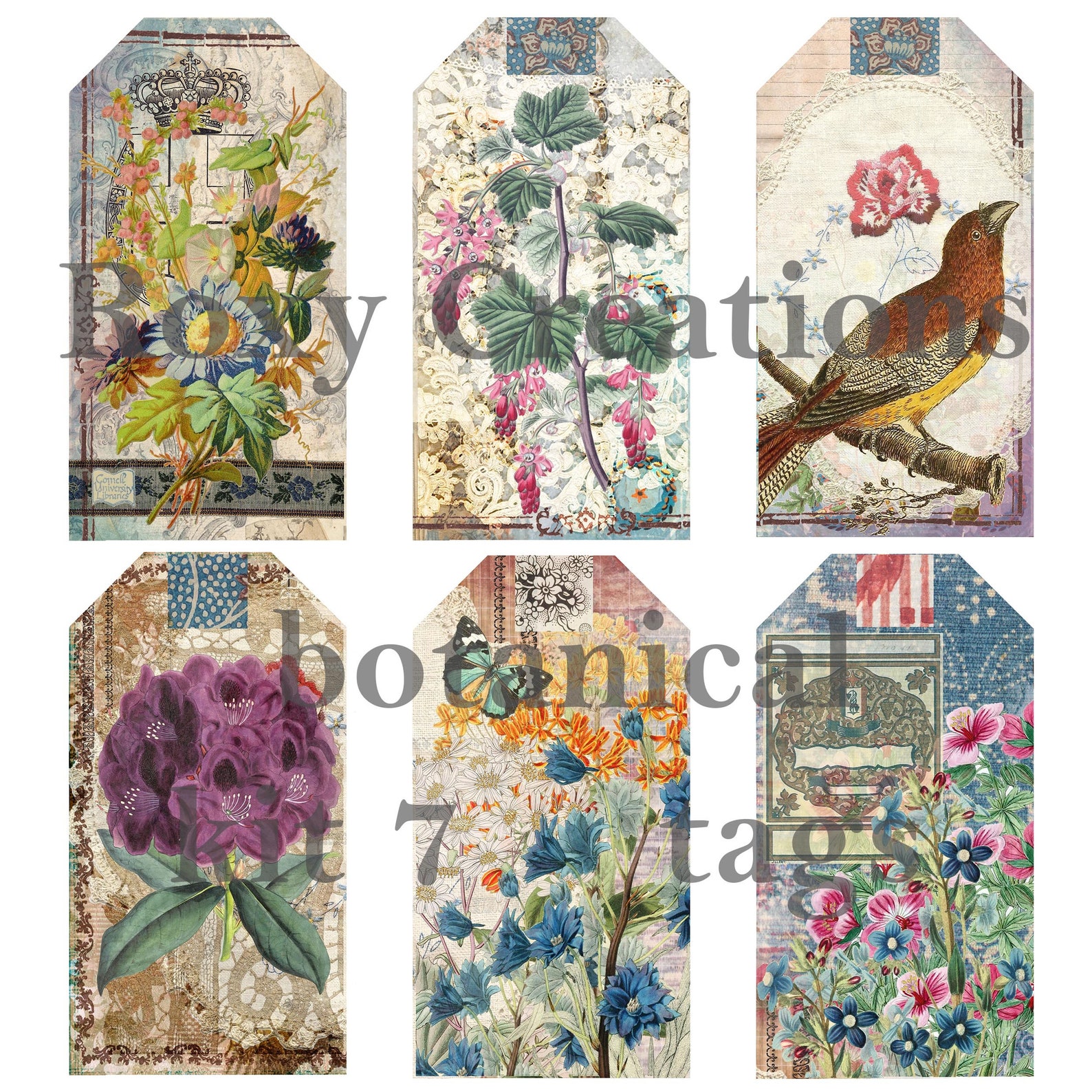 Printable Botanical Tags Kit 7 - Etsy