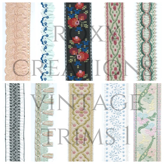 Digital Printable Antique and Vintage Trims Pack 1 - Etsy Australia