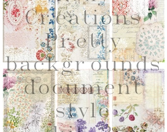 Printable pretty background pages kit 3 document journal style