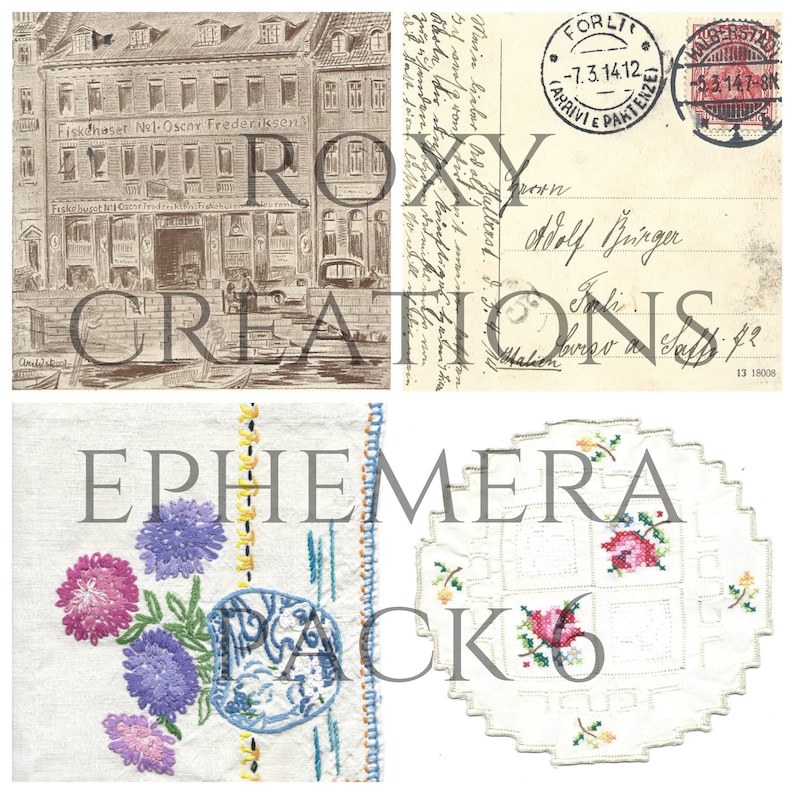 Digital printable ephemera pack 6 | Etsy