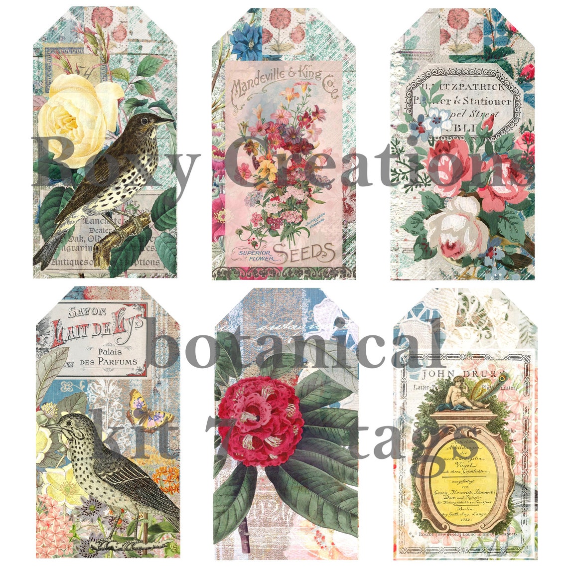 Printable Botanical Tags Kit 7 - Etsy