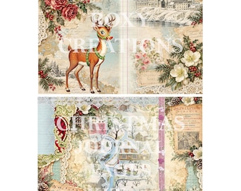 Printable Christmas junk journal pages kit 13