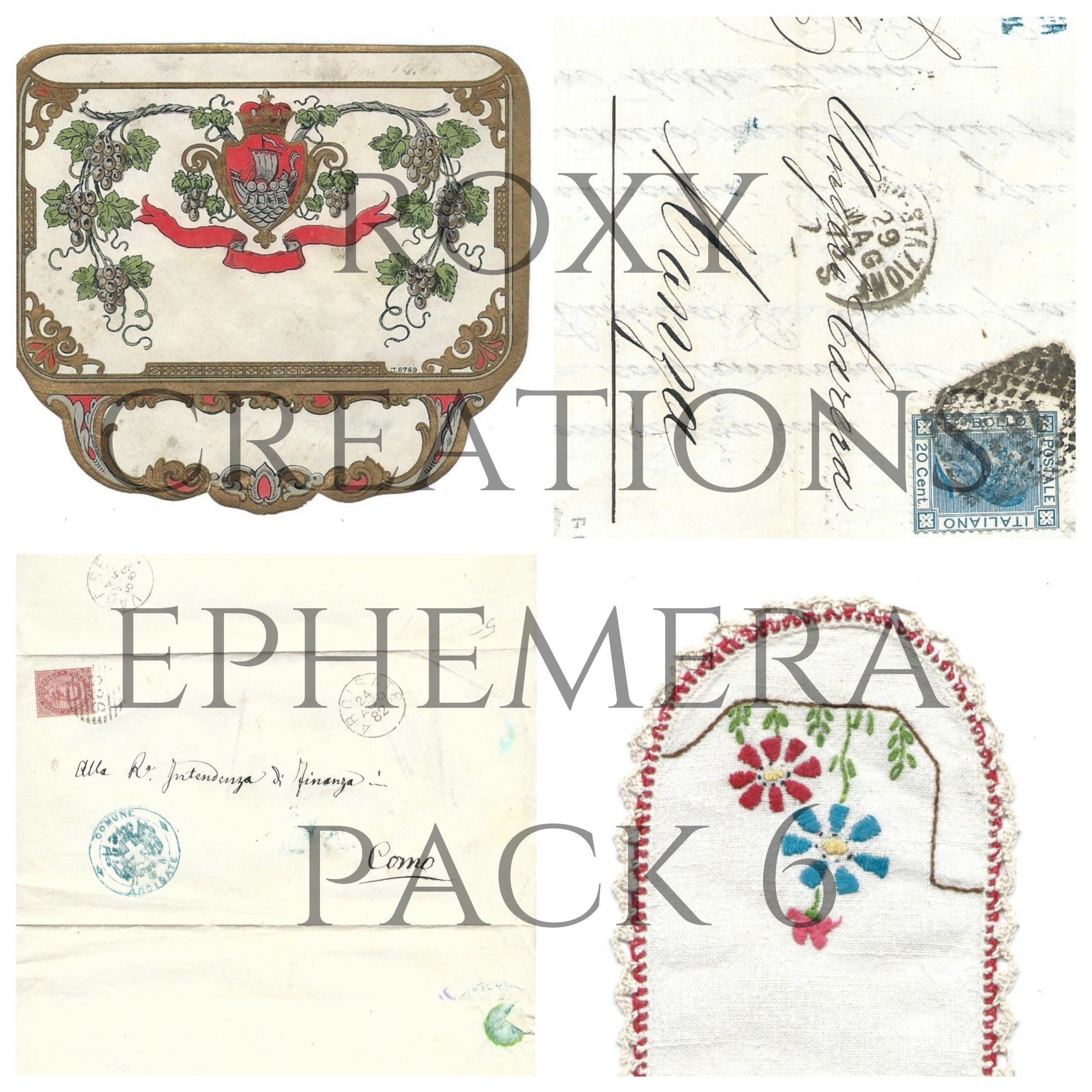 Digital Printable Ephemera Pack 6 - Etsy